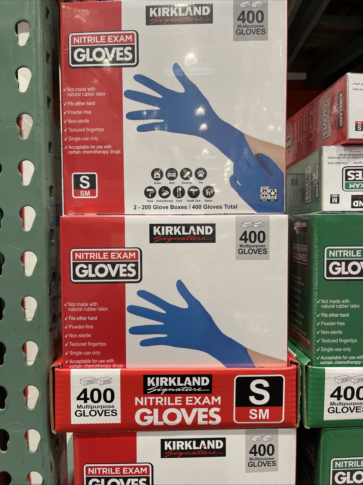 Kirkland Signature Latex-Free Nitrile Exam Gloves, Size S – 400 Count