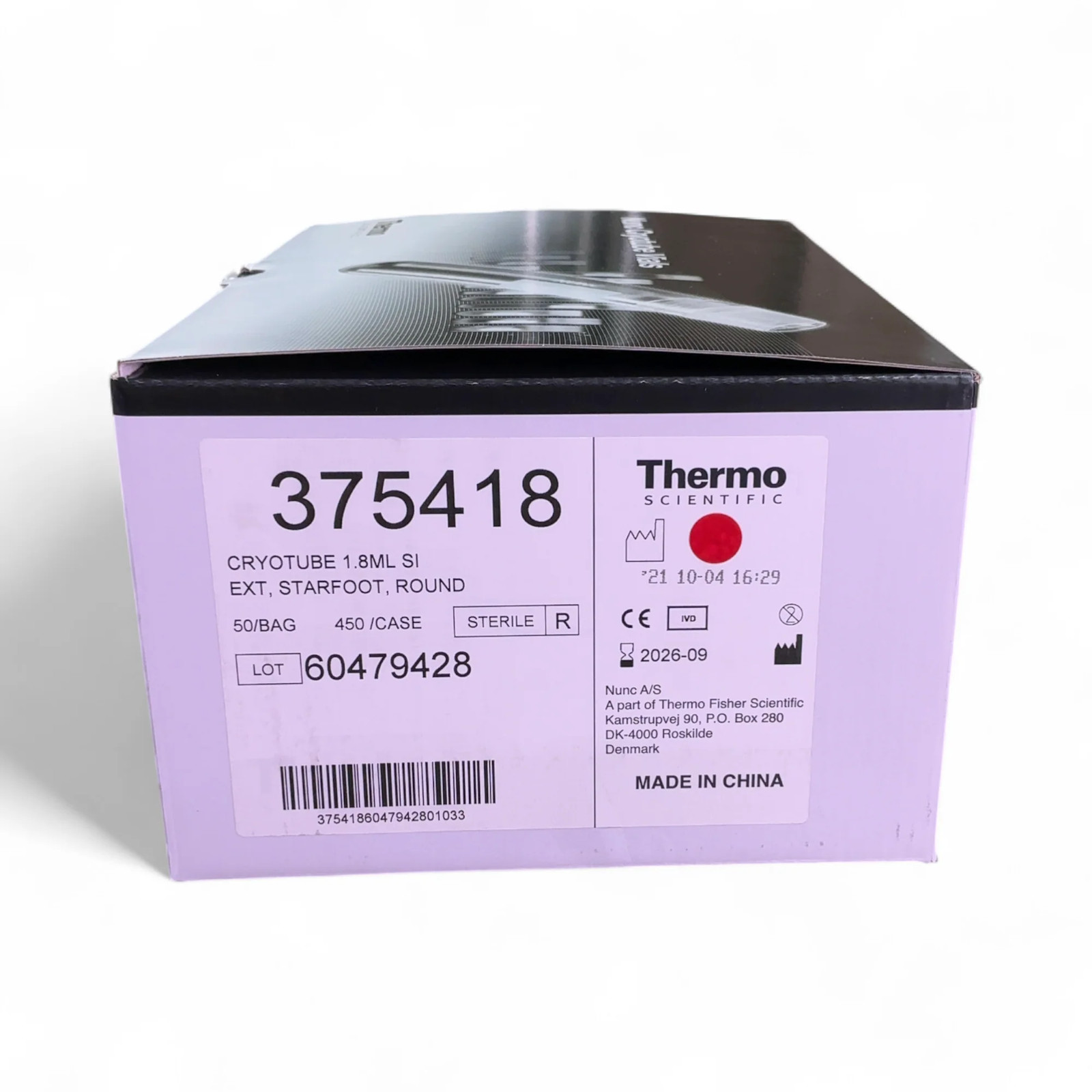 Thermo Scientific Nunc Cryotube 1.8mL StarFoot Round Vials 375418, 450/CS