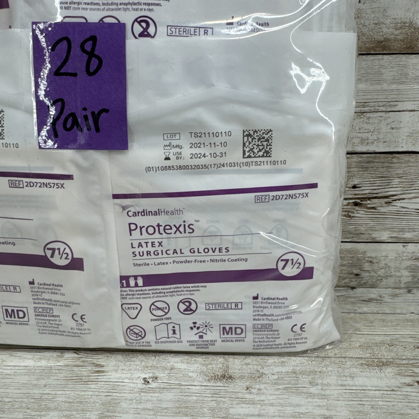 Cardinal Health Protexis Latex Surgical Gloves, *28 Pair* Size: 7.5 *See Date*