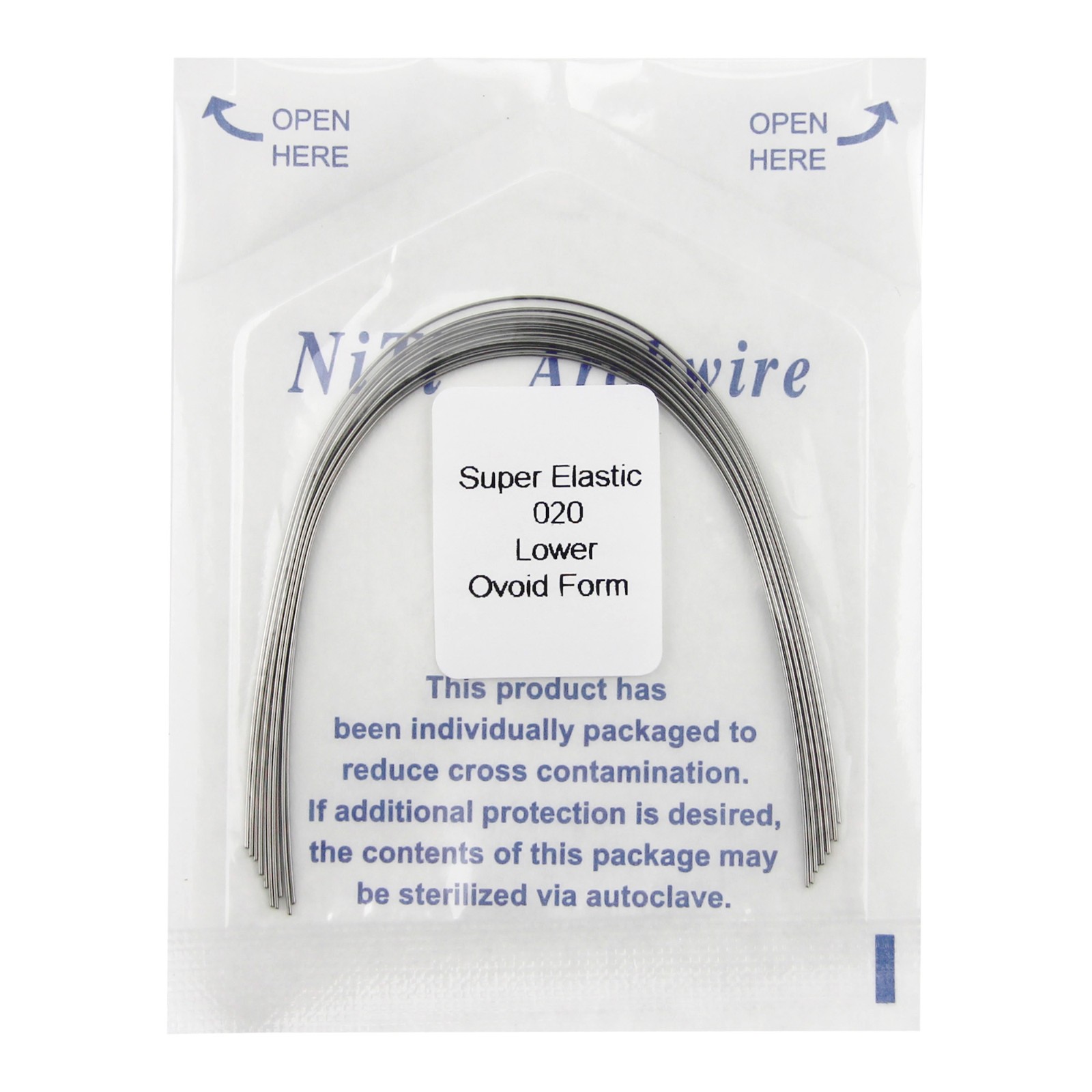 Orthodontic Arch Wire NiTi Stainless Steel Round Rectangular Natural Ovoid Form