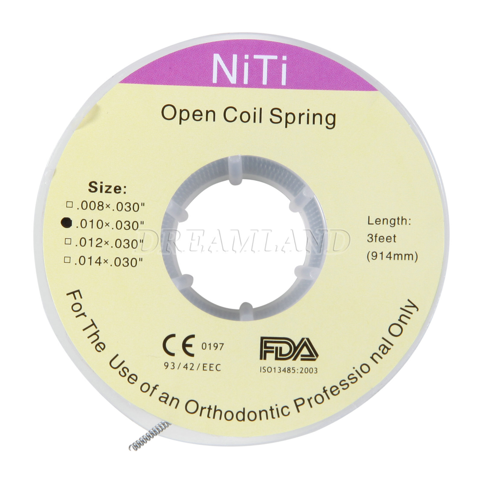 1 Roll Dental Orthodontic Niti Open Coil Spring Spool Dia.010 *030 inch 914mm