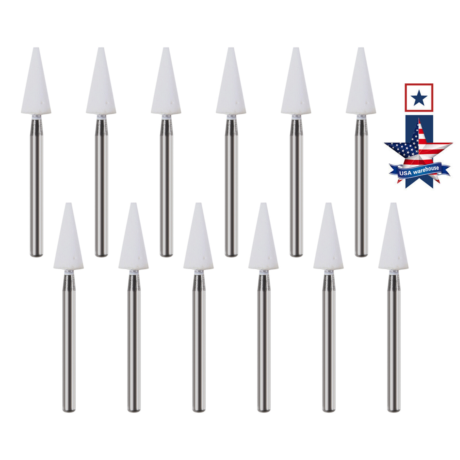 Dental FG White Stone Polishing Burs Porcelain Resin Handpiece Cone po