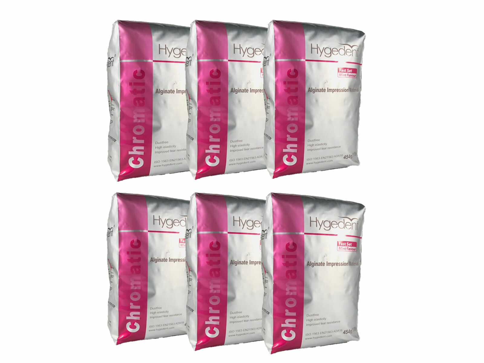 HYGEDENT Chromatic Color changing Fast Set Alginate Impression 1lb (6 Pack)