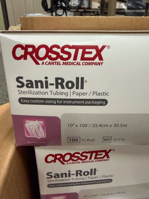 Crosstex Sani-Roll Sterilization Tubing Roll SCT10 10”x100’ CASE OF 6 BOXES