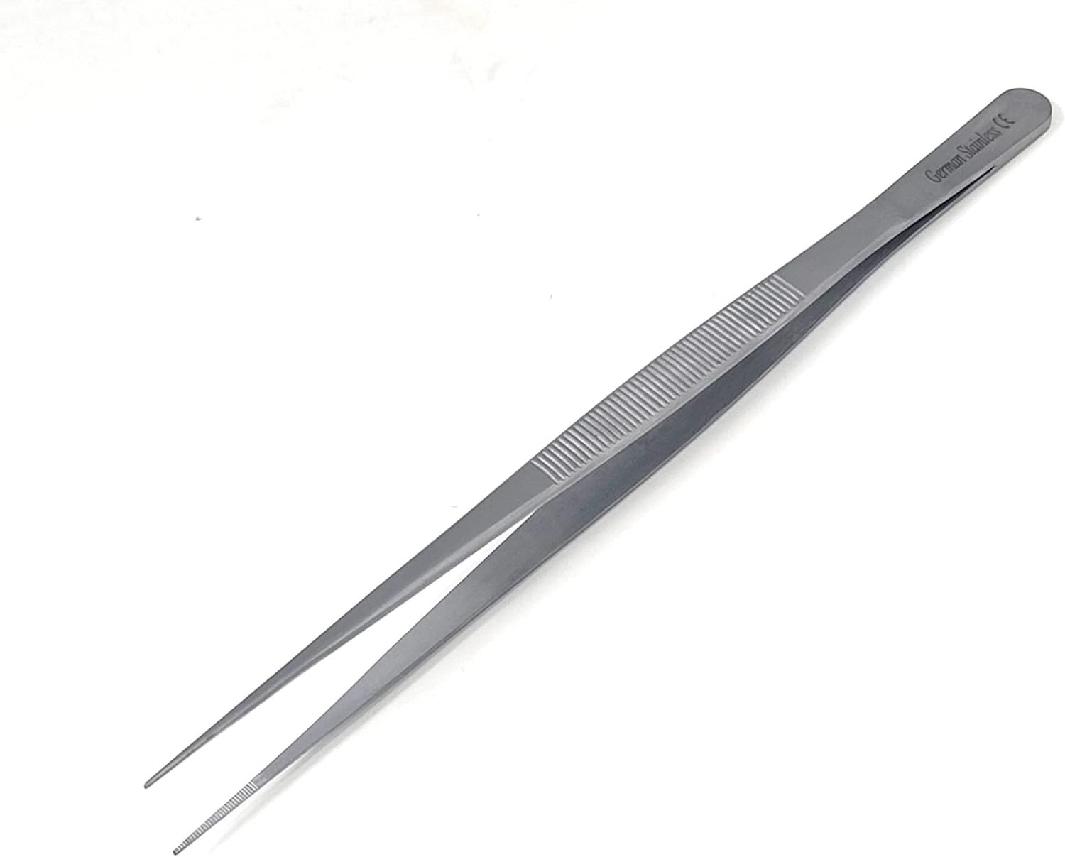 8″ Stainless Steel Precision Forceps with Fine Straight Serrated Tips for Lab
