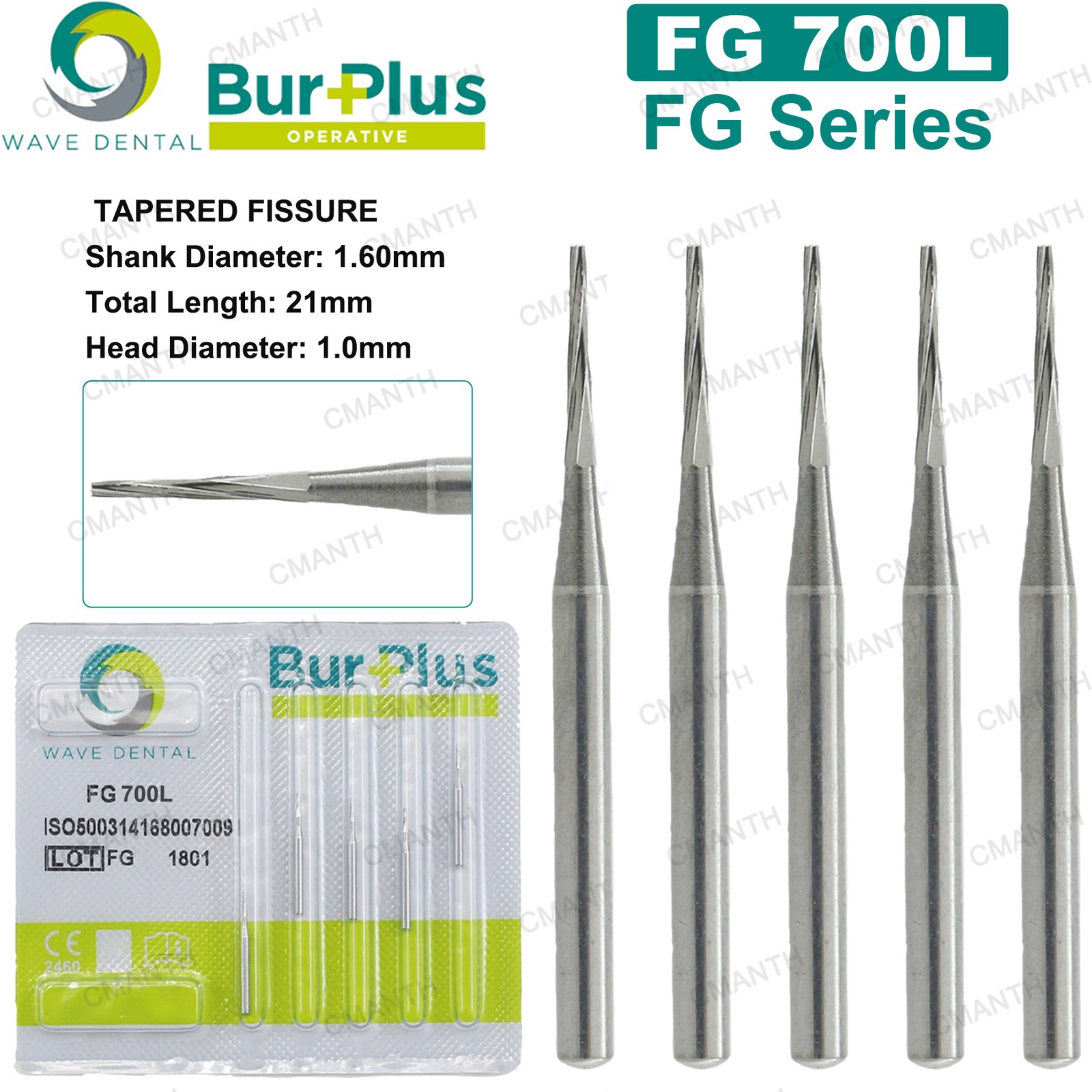 WAVE Dental Surgical Burs Carbide Bur Friction Grip FG Long 21mm For High Speed