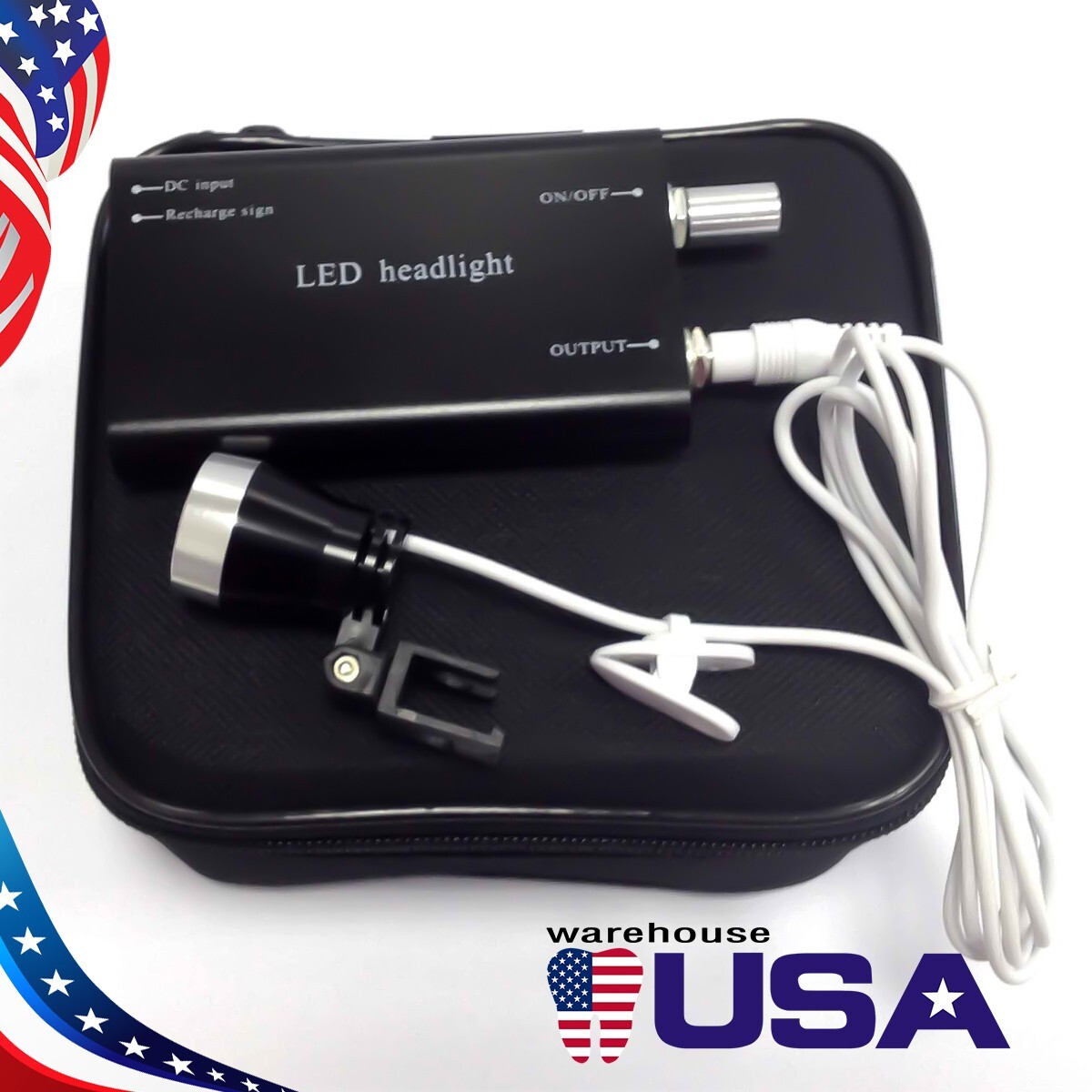 Portable Dental LED Head Light 3W Rechargeable For Surgical Loupes