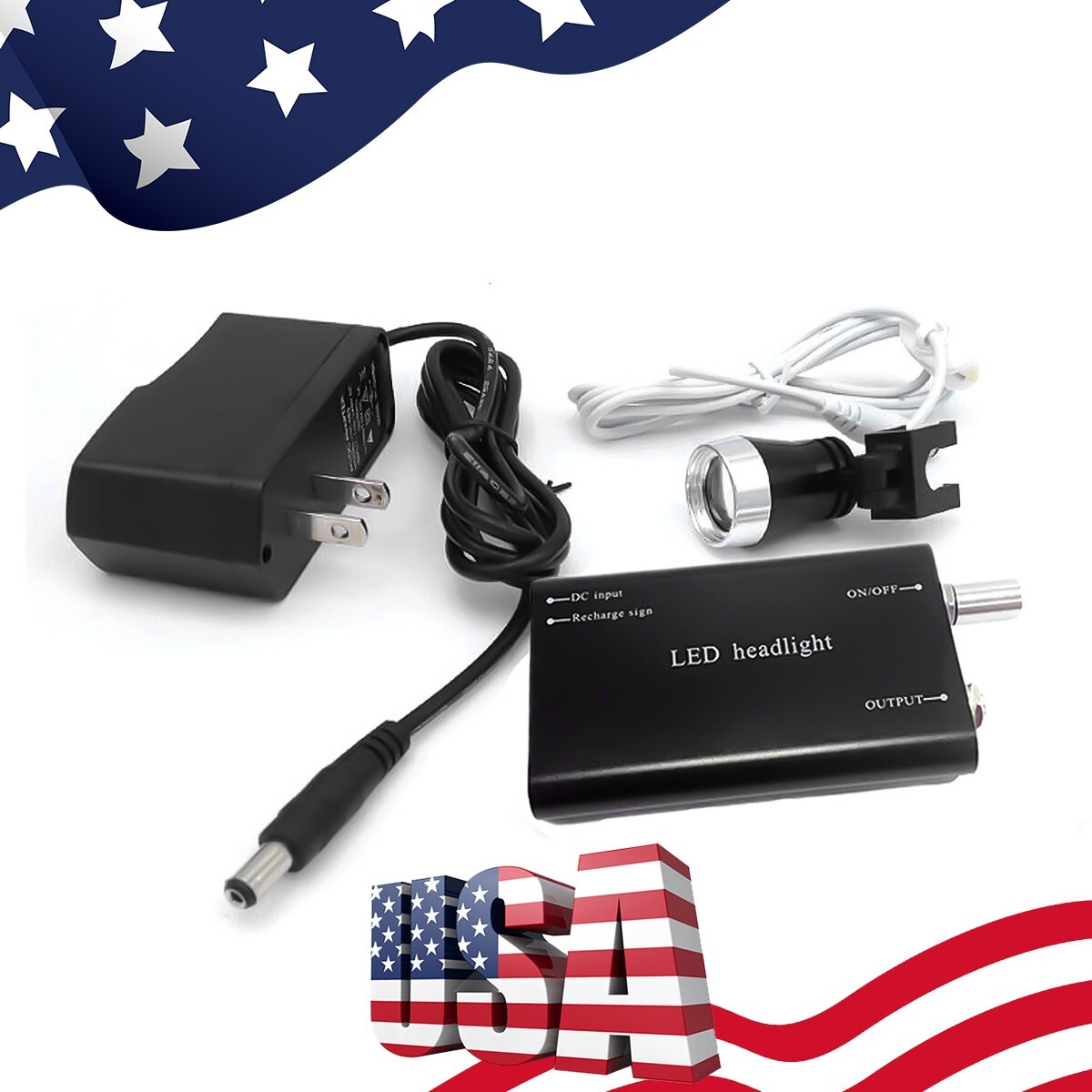 Portable Dental LED Head Light 3W Rechargeable For Surgical Loupes