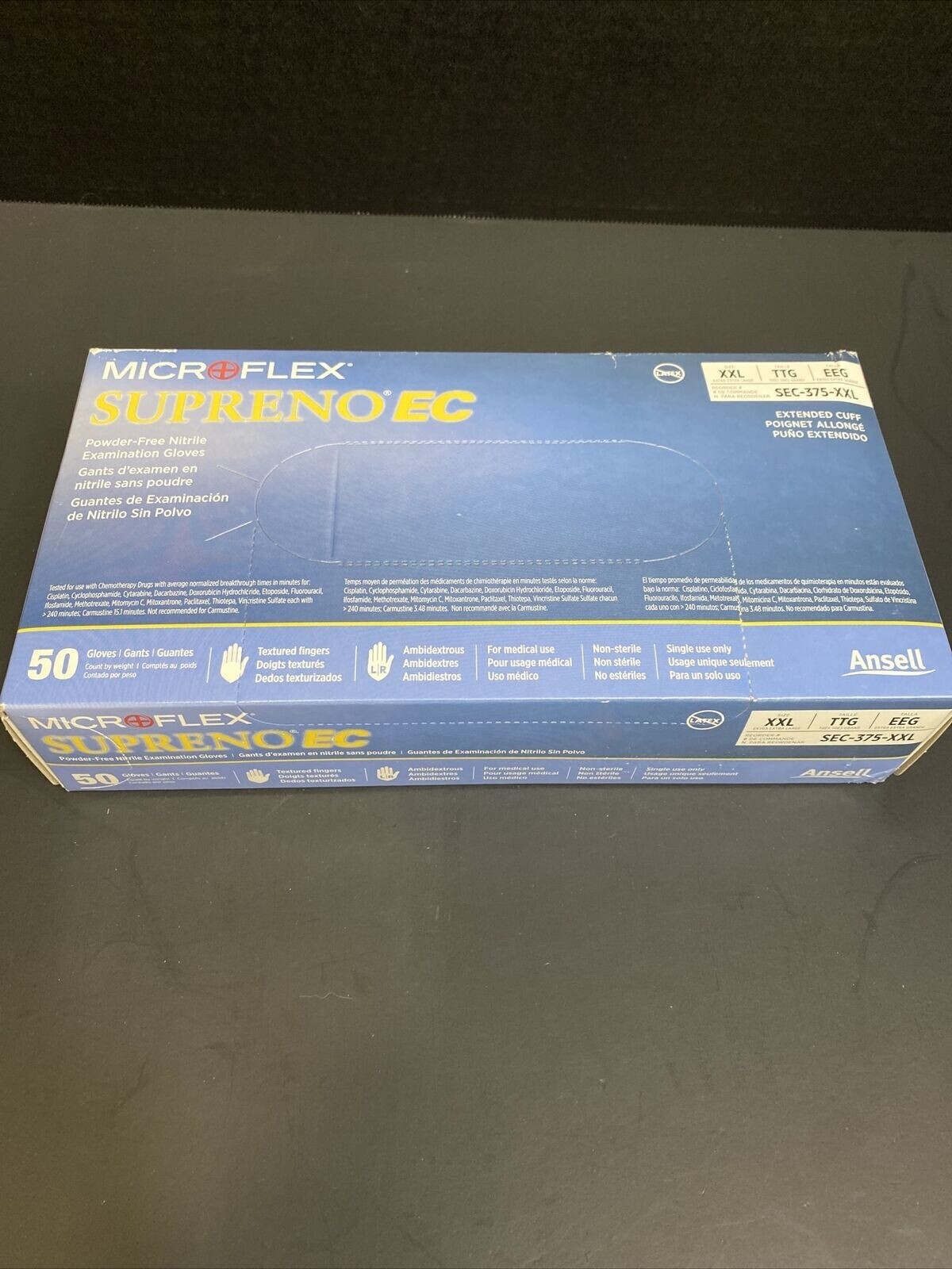 Ansell Nitrile Exam Gloves MicroFlex Powder Free XX Large 250 Gloves