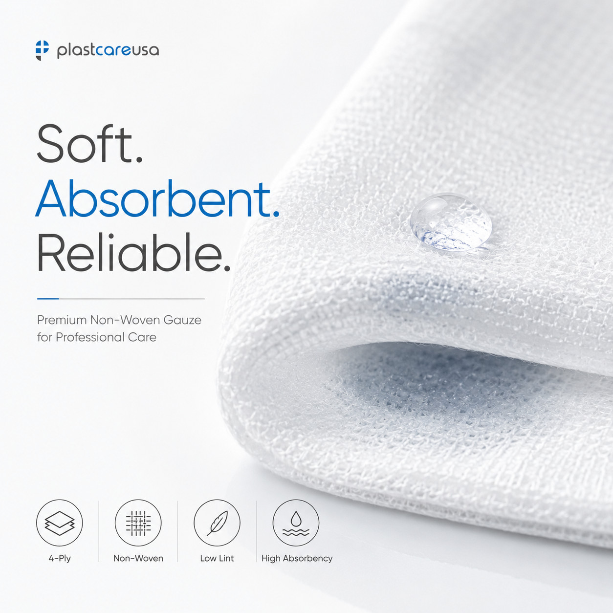 200 4×4 Non Woven Sponges 4-Ply, Non-Sterile Cotton Dental Gauze Pads