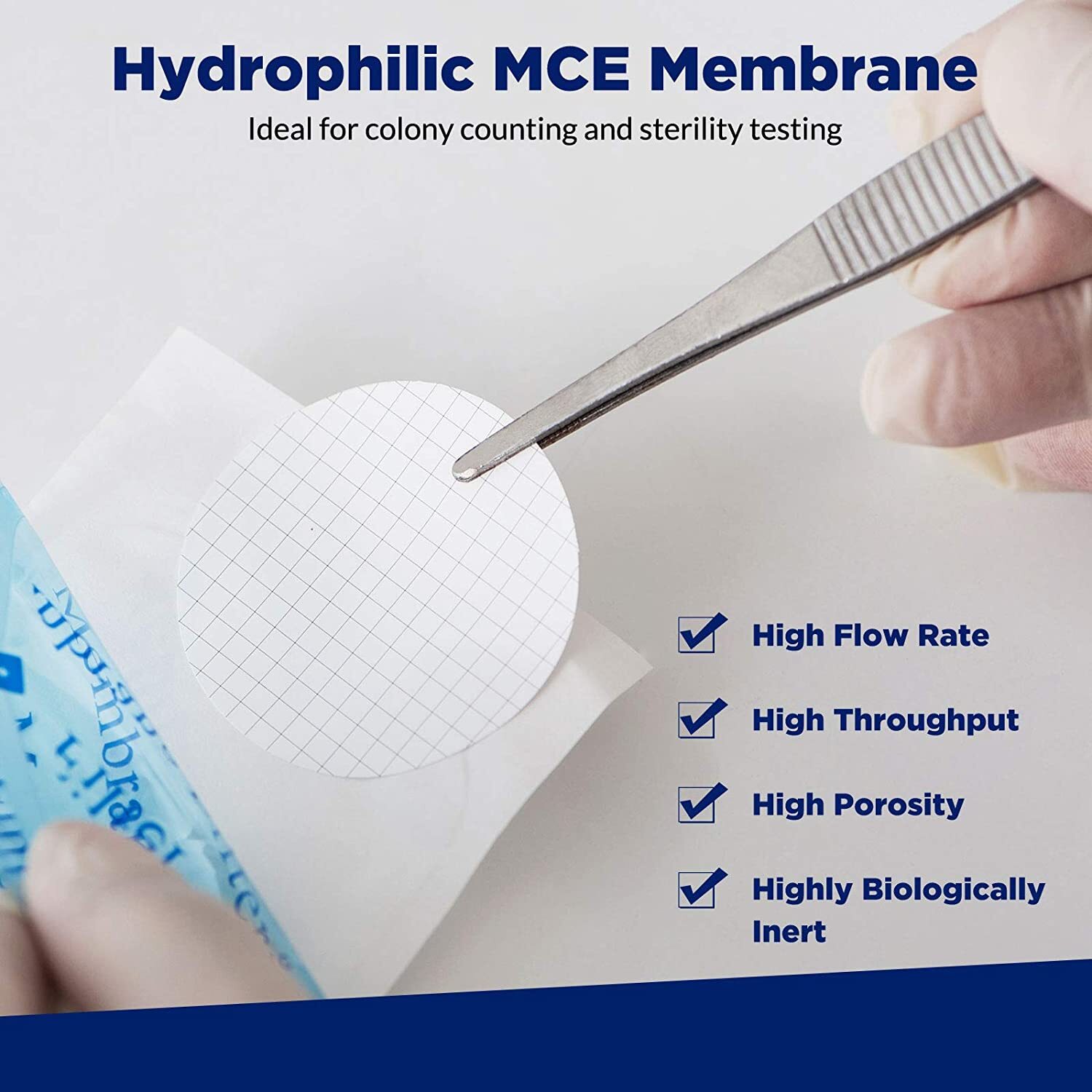 800pcs Scientific MCE Membrane Filter Mixed Cellulose Ester 0.45 µm 47mm Sterile
