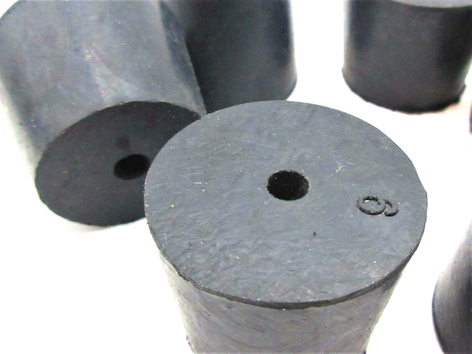 #6 Solid Rubber Stoppers Lab Tapered Plug Bung 1 Hole Fits 1 1/32″ to 1 1/4″