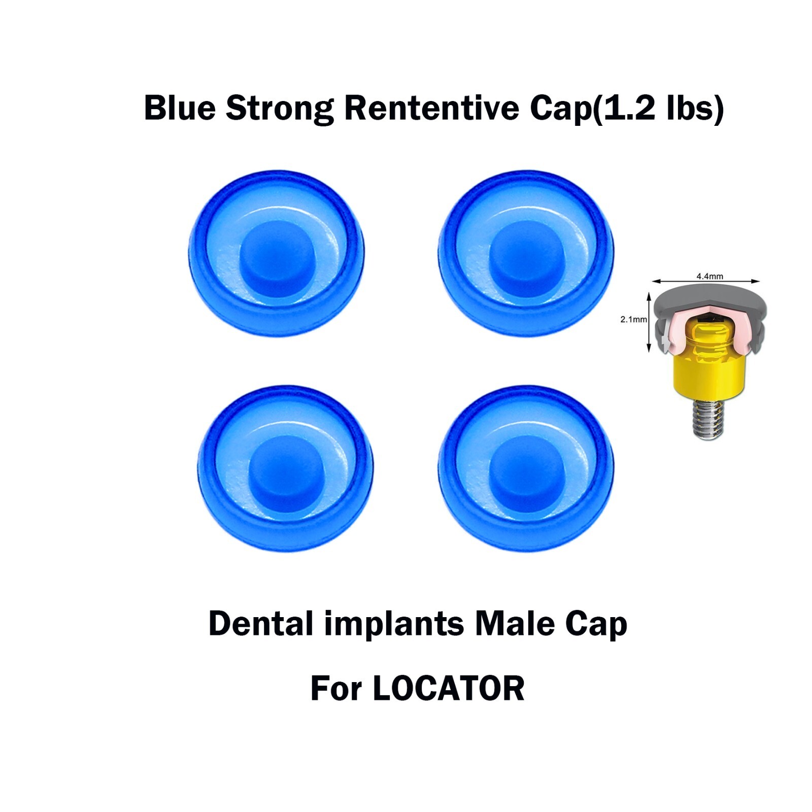 Dental 1.2lbs 2.4lbs Metal Universal Implant Retention Locator Caps Replacement