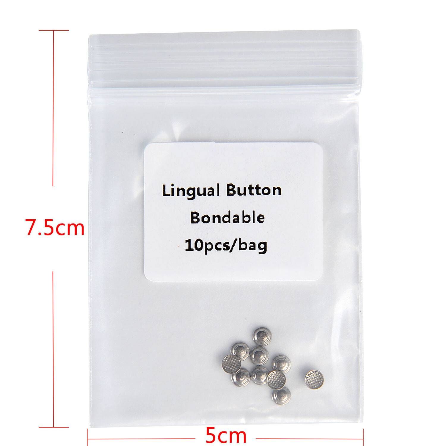 10Pcs AZDENT Dental Orthodontic Lingual Buttons Bondable Round Base 1 Pack FDA