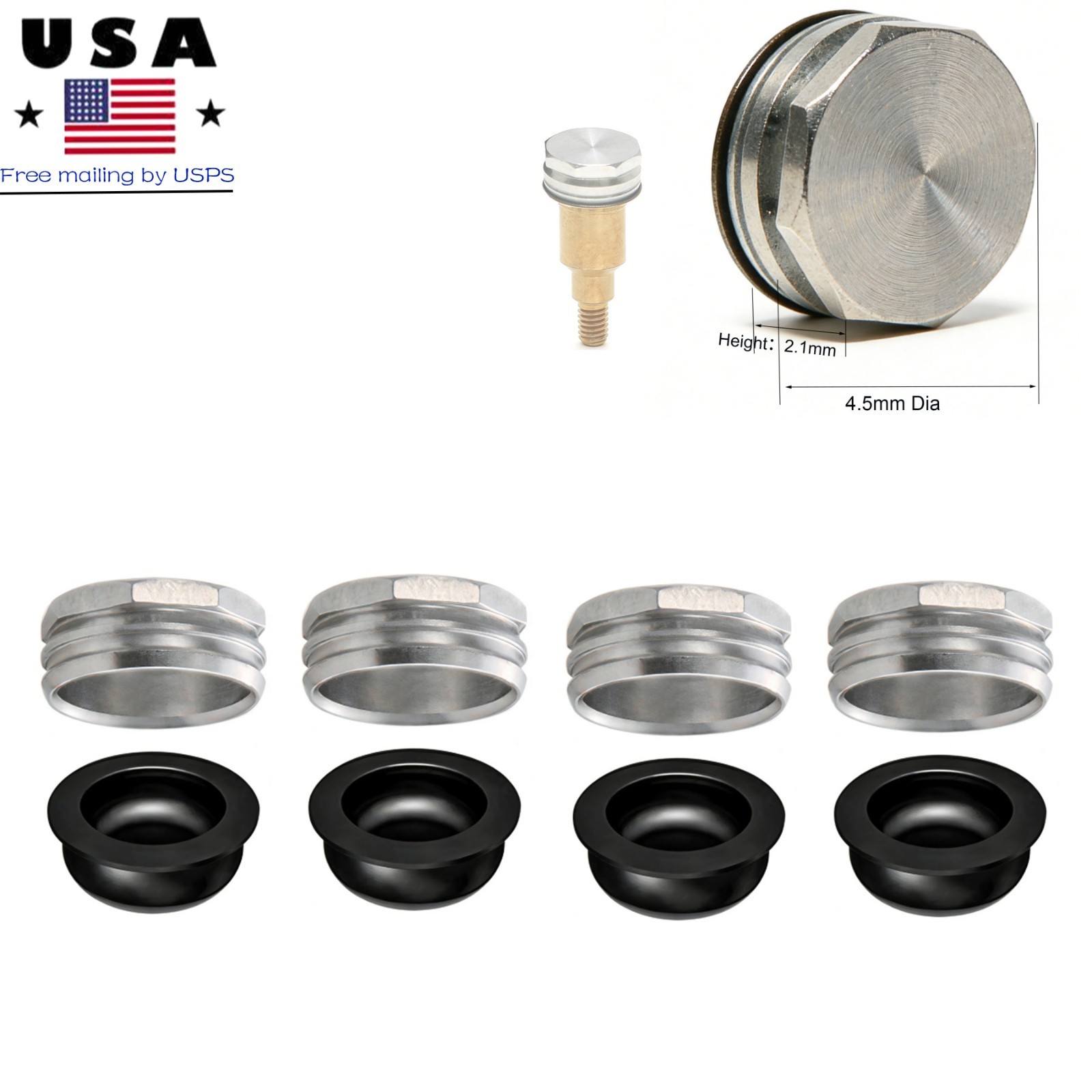 4Pcs Dental Attachment overdenture Replacement Male Cap Inserts for Zest Locator