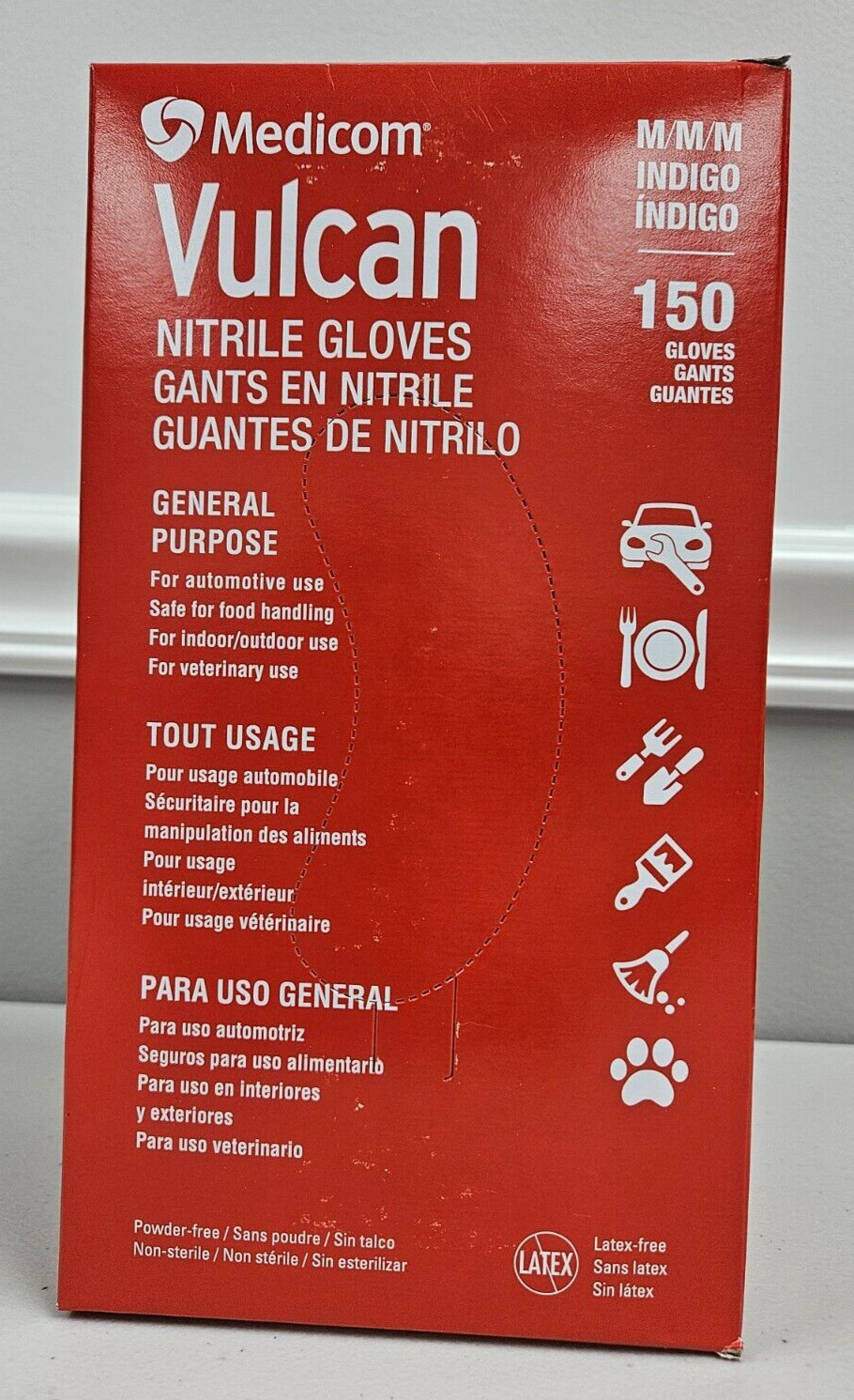 Medicom Vulcan Nitrile Glove Gant General Purpose MEDIUM 150 Automotive MED MD M