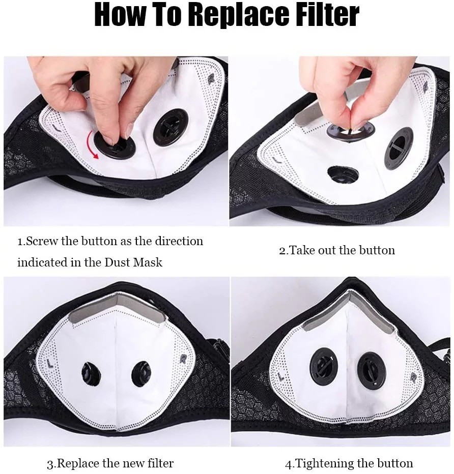 Reusable Half Facepiece Face Cover Respirator Anti Pollution Dust Mask Filters