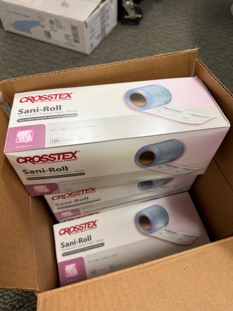 Crosstex Sani-Roll Sterilization Tubing Roll SCT10 10”x100’ CASE OF 6 BOXES