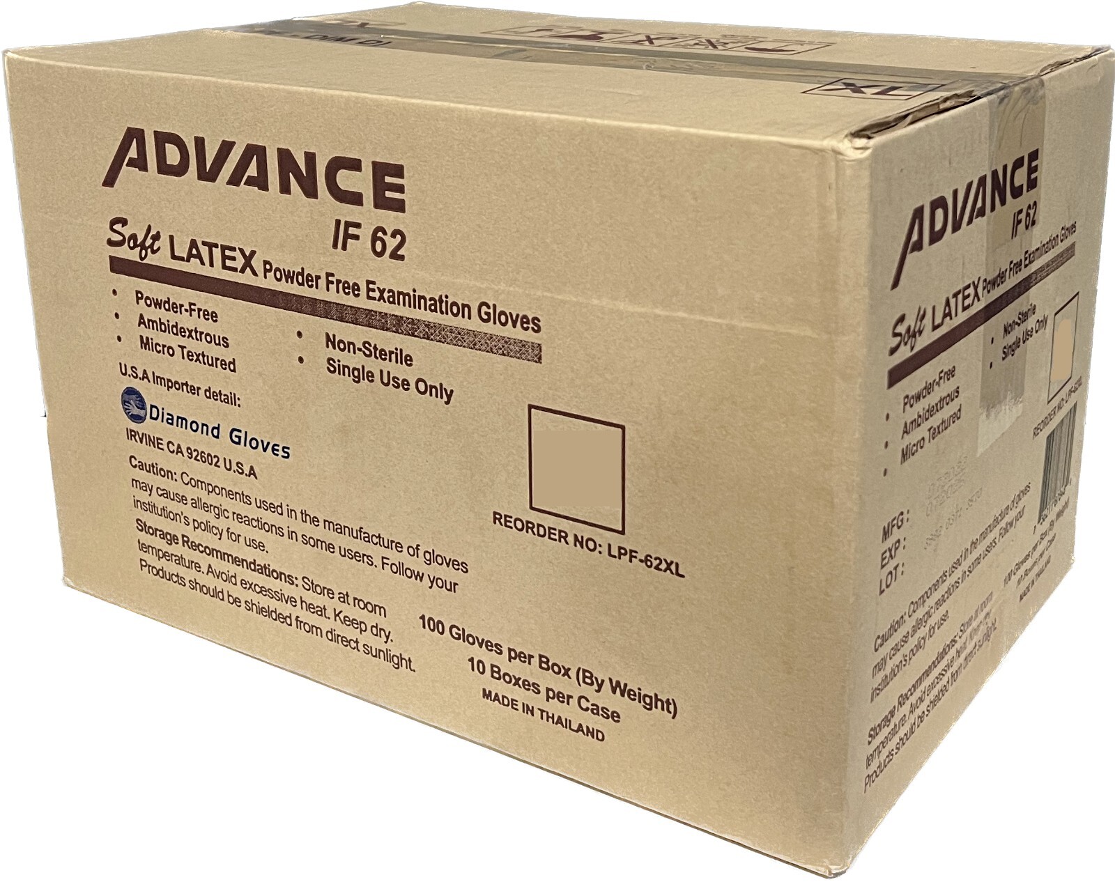 Latex Exam Gloves White 6mil Medical Powder Free XS S Medium L XL 10x100pcs/Bx