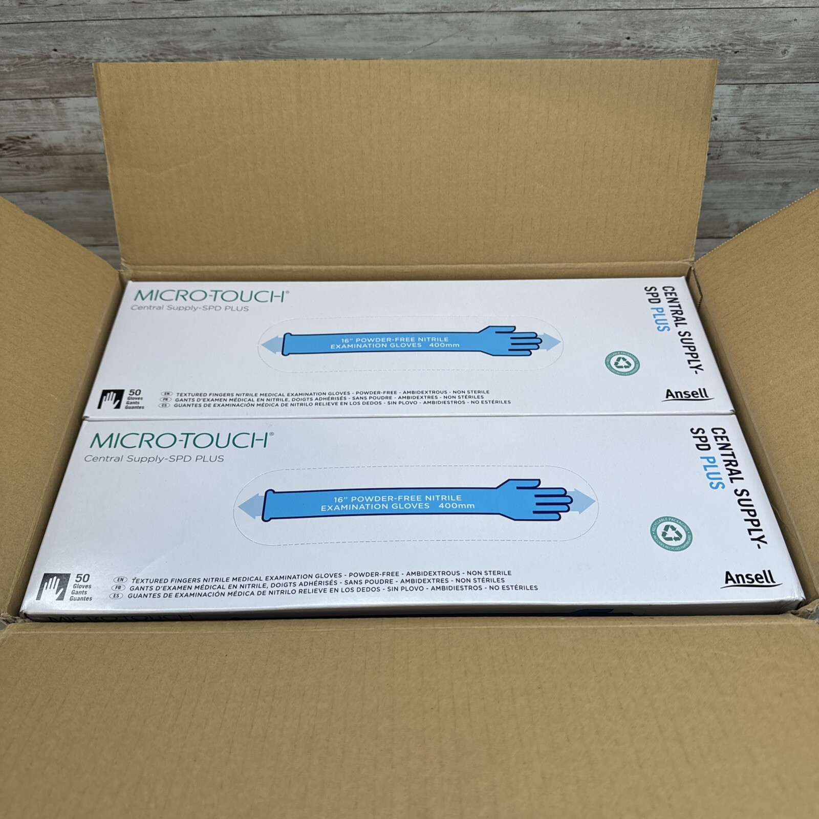 Ansell Micro-Touch 16″ Nitrile Exam Gloves 400mm Powder-Free Size: XXLarge 50ct