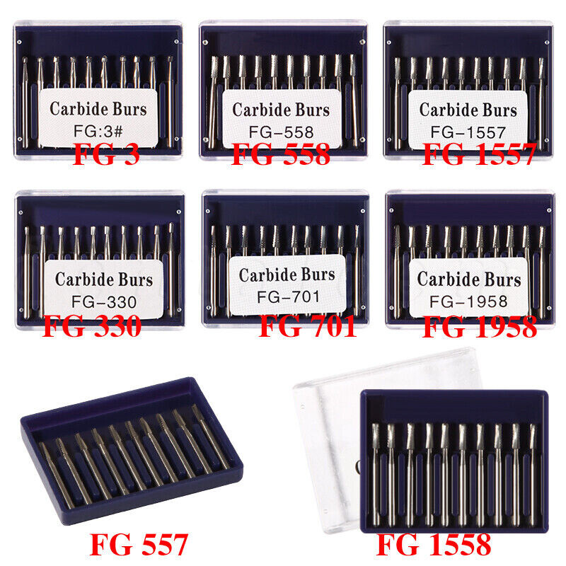 Fresas dentales de carburo de tungsteno FG para corte de metales FDA USA