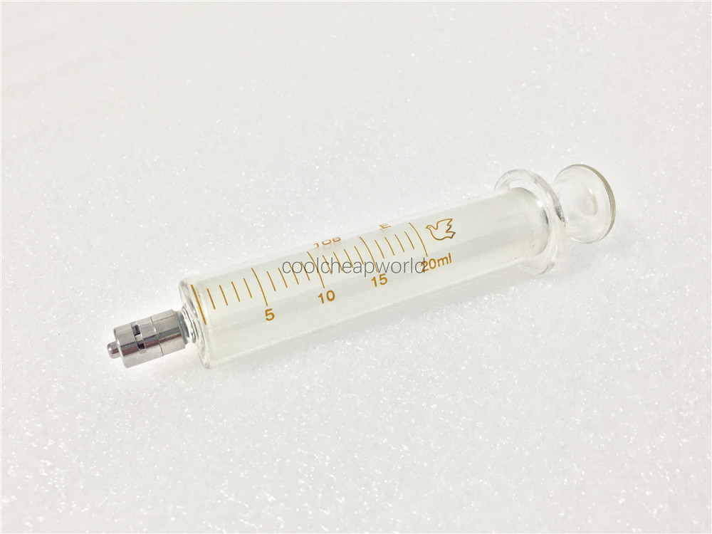 20ml 20cc Glass Syringe Luer Lock Head Reusable Glass Injector Lab Glassware
