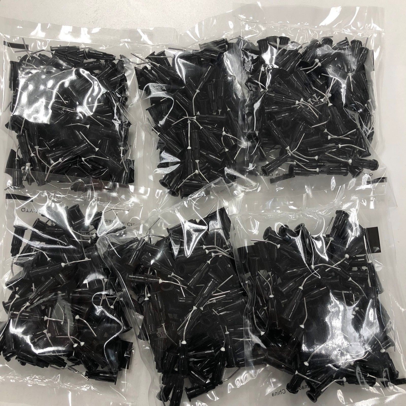 1200 Black Flow Sealant Pre-Bent Applicator Needle Tips, 20 Gauge (12 Bags)