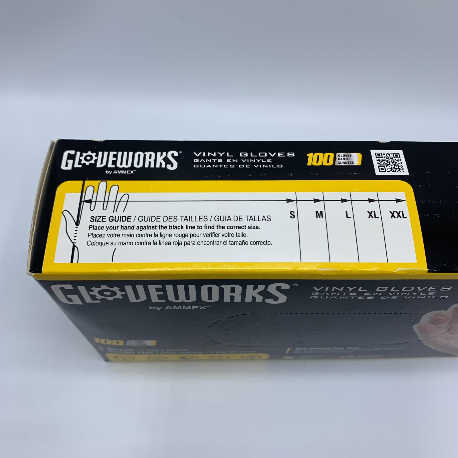 Gloveworks Clear Vinyl Industrial Gloves Box of 100 pcs Size XL 3 Mil Disposable