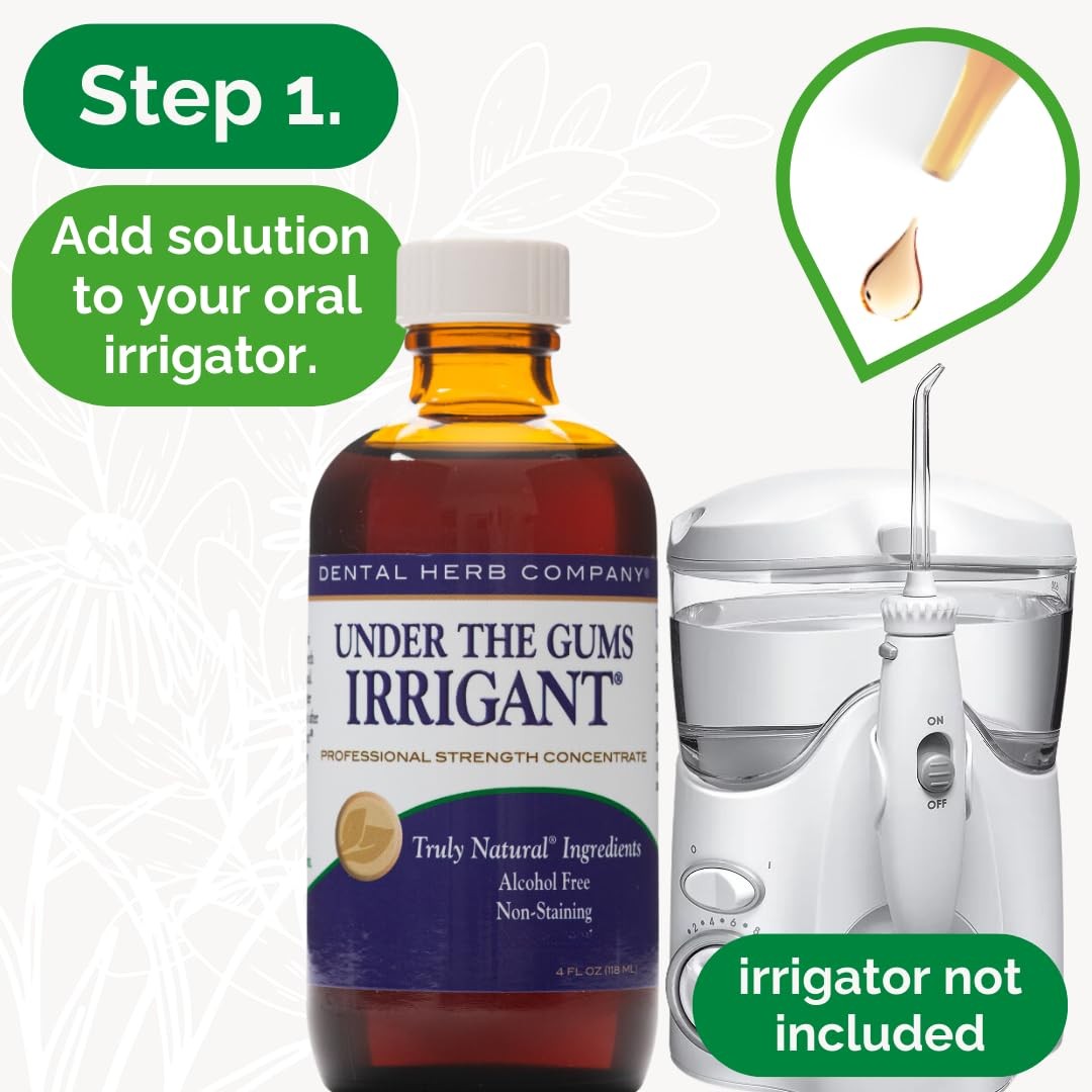 Under The Gums Irrigant Solution – Alcohol-Free, Vegan Herbal Solution for Wa…
