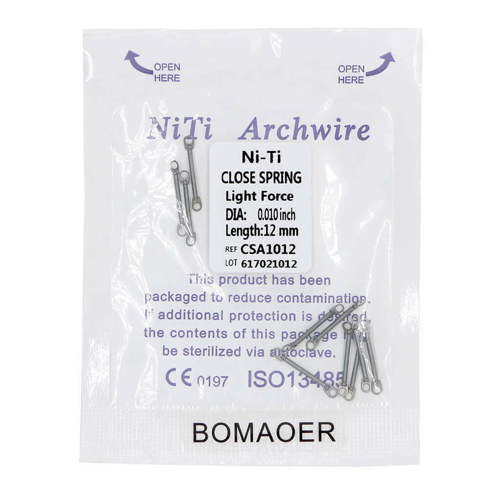 1-100×Dental orthodontic niti close spring light force DIA 0.01 inch length 12mm