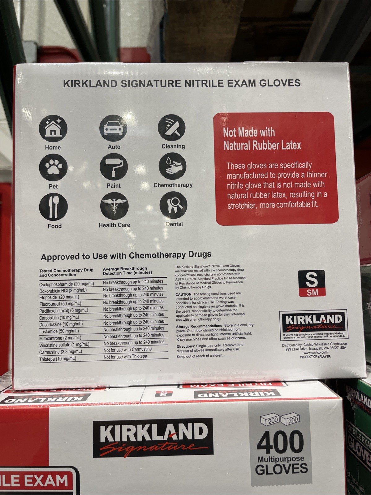 Kirkland Signature Latex-Free Nitrile Exam Gloves, Size S – 400 Count