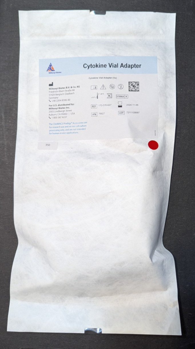MILTENYI BIOTEC Plastic Cytokine Vial Adapter Sterile CliniMACS 170-076-627 1/PK