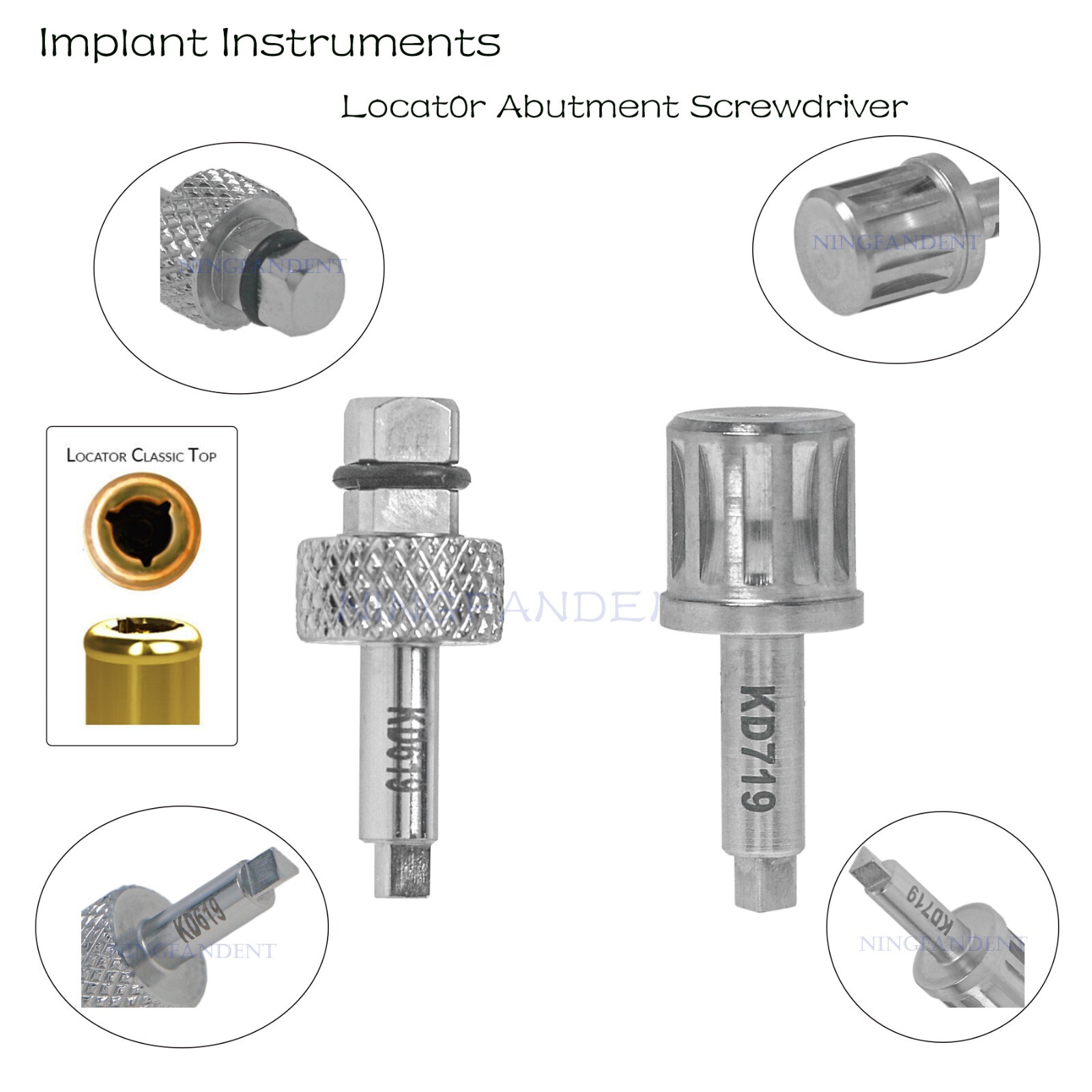 Dental Locat0r Driver Tool,Implant Locat0r Abutment NC/RC Insert Caps For ITI
