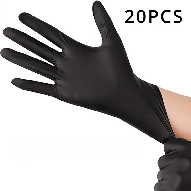 100/50/20PCS Black Nitrile Gloves Thickened Disposable Gloves for Cleaning Haird