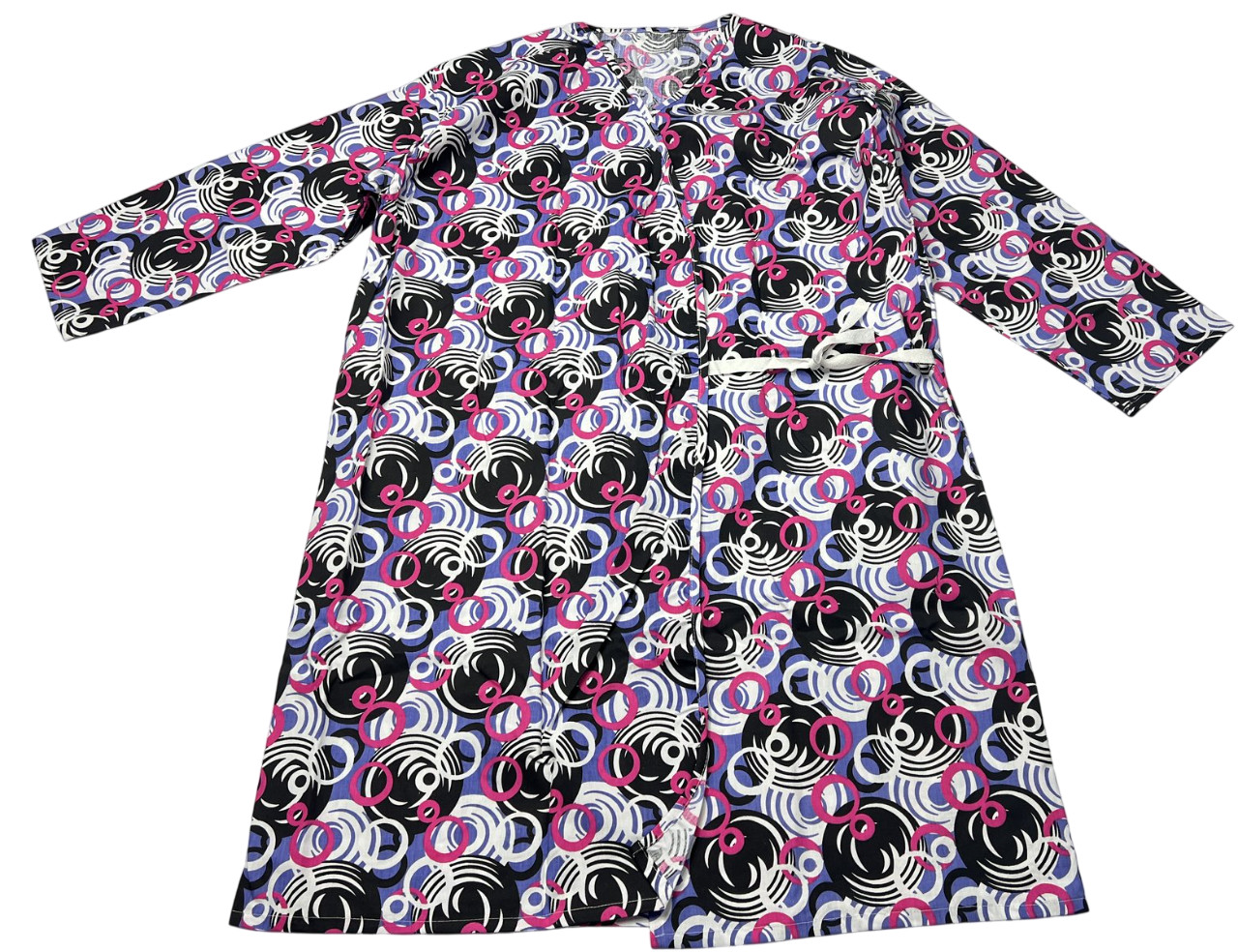 Patient Gown Unisex (OS) Bubble Print Open Front Long Sleeves Medical NWOT