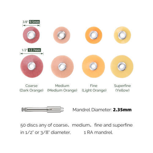 Dental soflex discs Fine Composite Finishing Polishing Discs 9.5mm / Mandrel