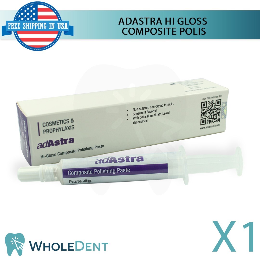 Adastra Hi-Gloss Composite Polishing Paste Syringe 4g Dental Spearmint Material