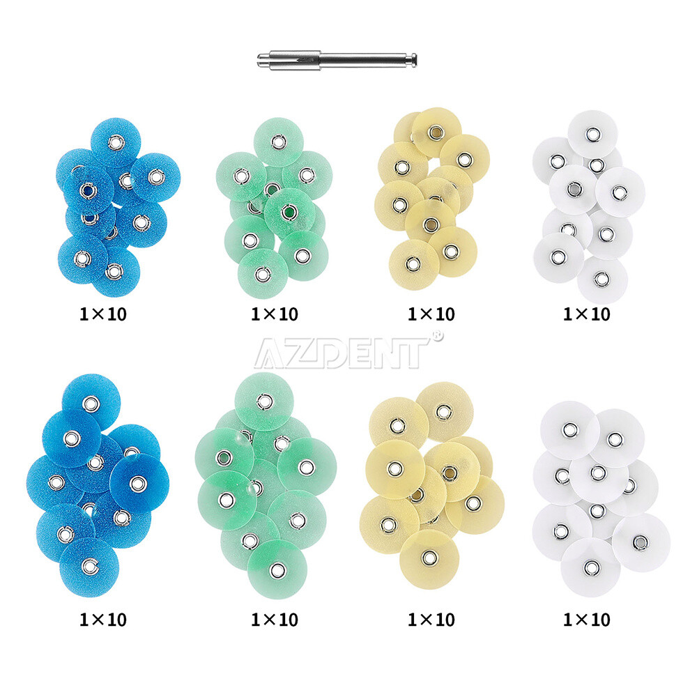 AZDENT Dental Soflex Discs Composite Finishing Polishing Discs 2.35mm+Mandrel