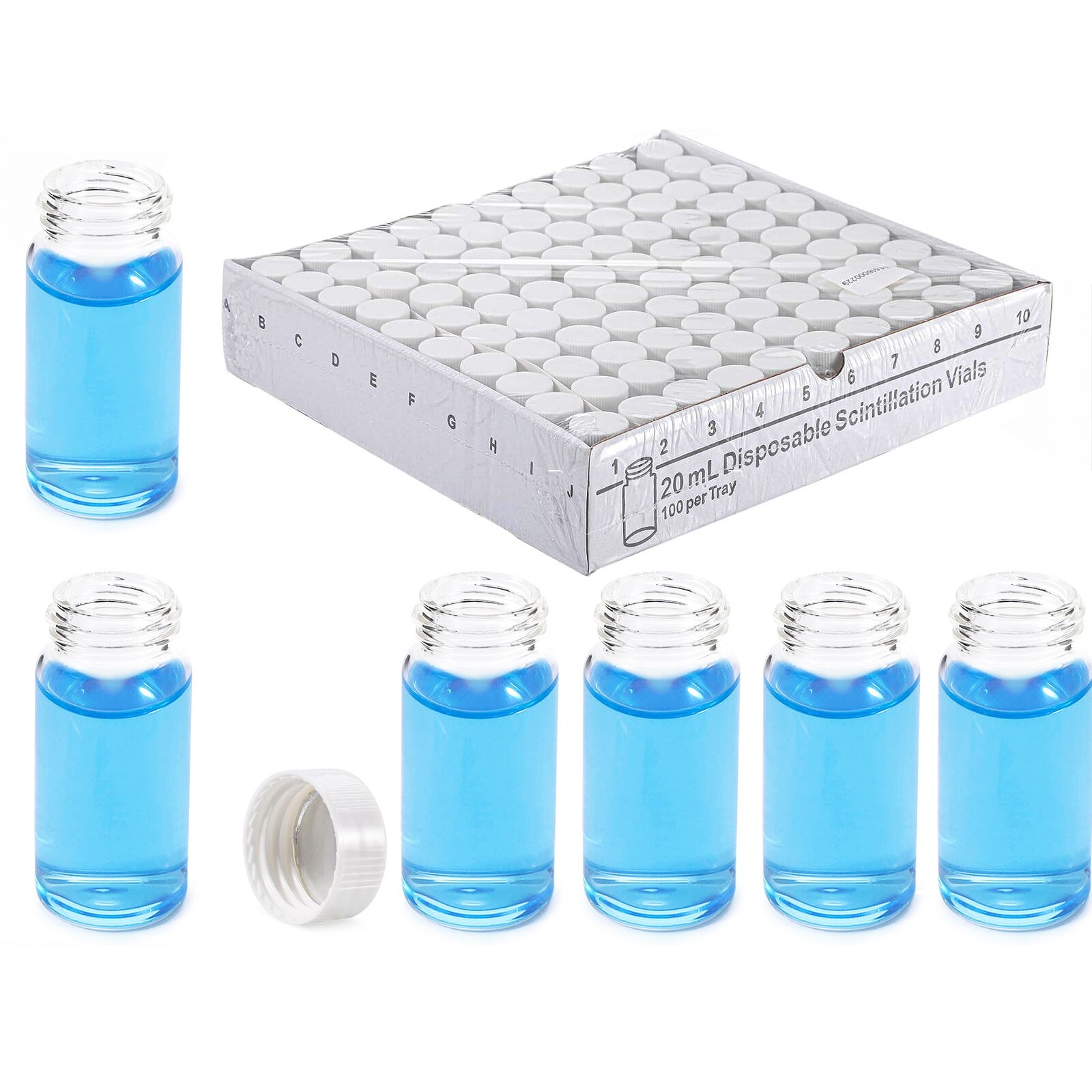 500pcs 20ml Scintillation Vials Borosilicate Glass Sample Vials Counting Vial ﻿