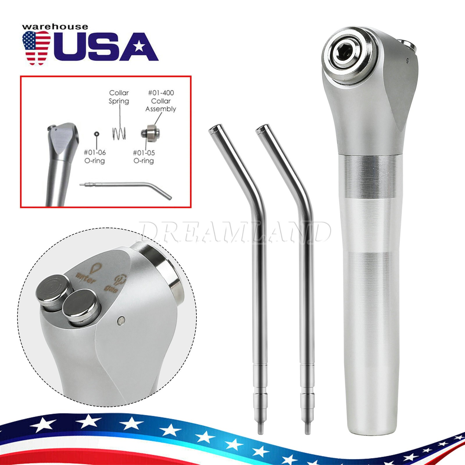 1-20pcs Dental Air Water Spray Triple Syringe with Nozzles/Tips/Tubes NE