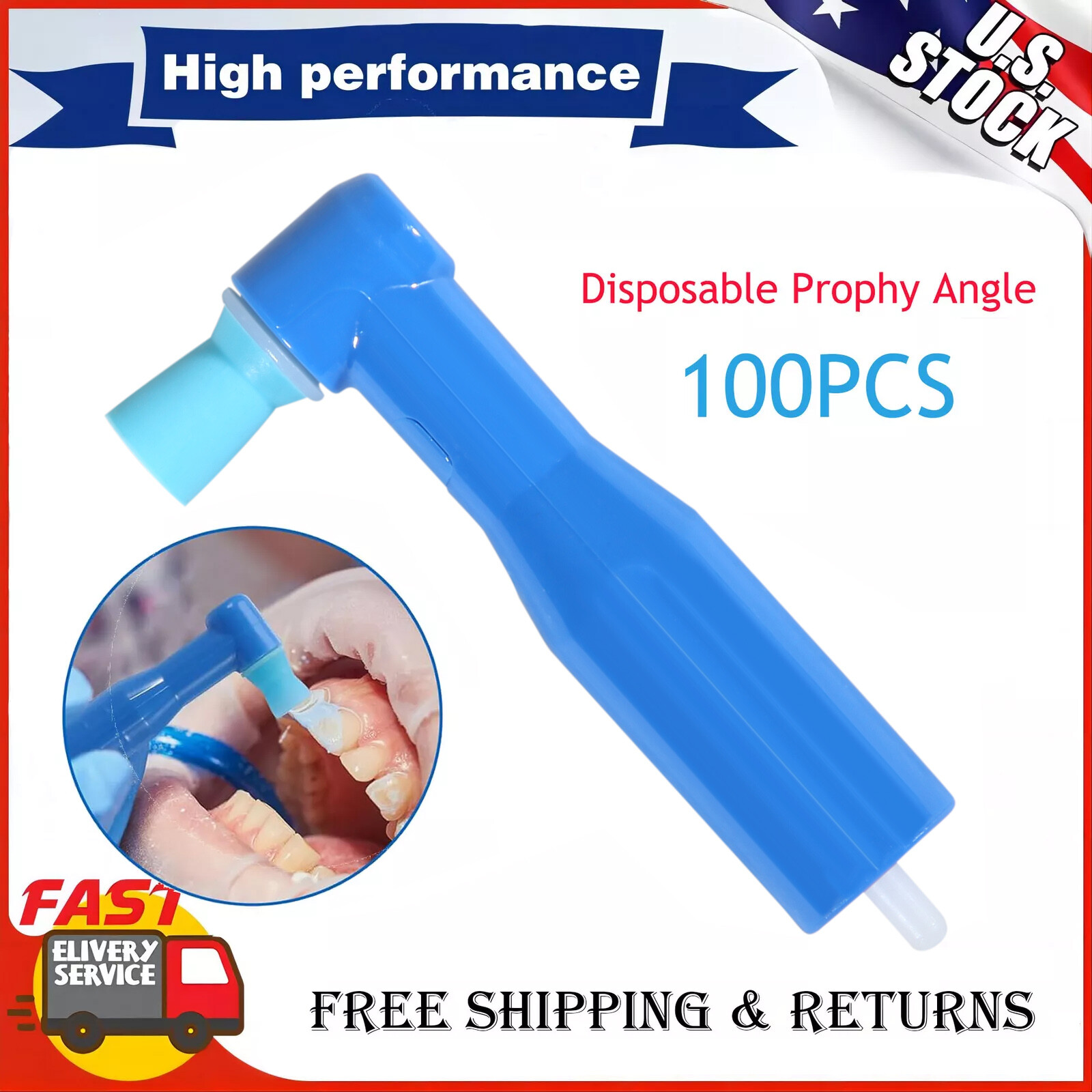 100 pcs Dental Disposable Prophy Angles Top Quality Money back guarantee Firm