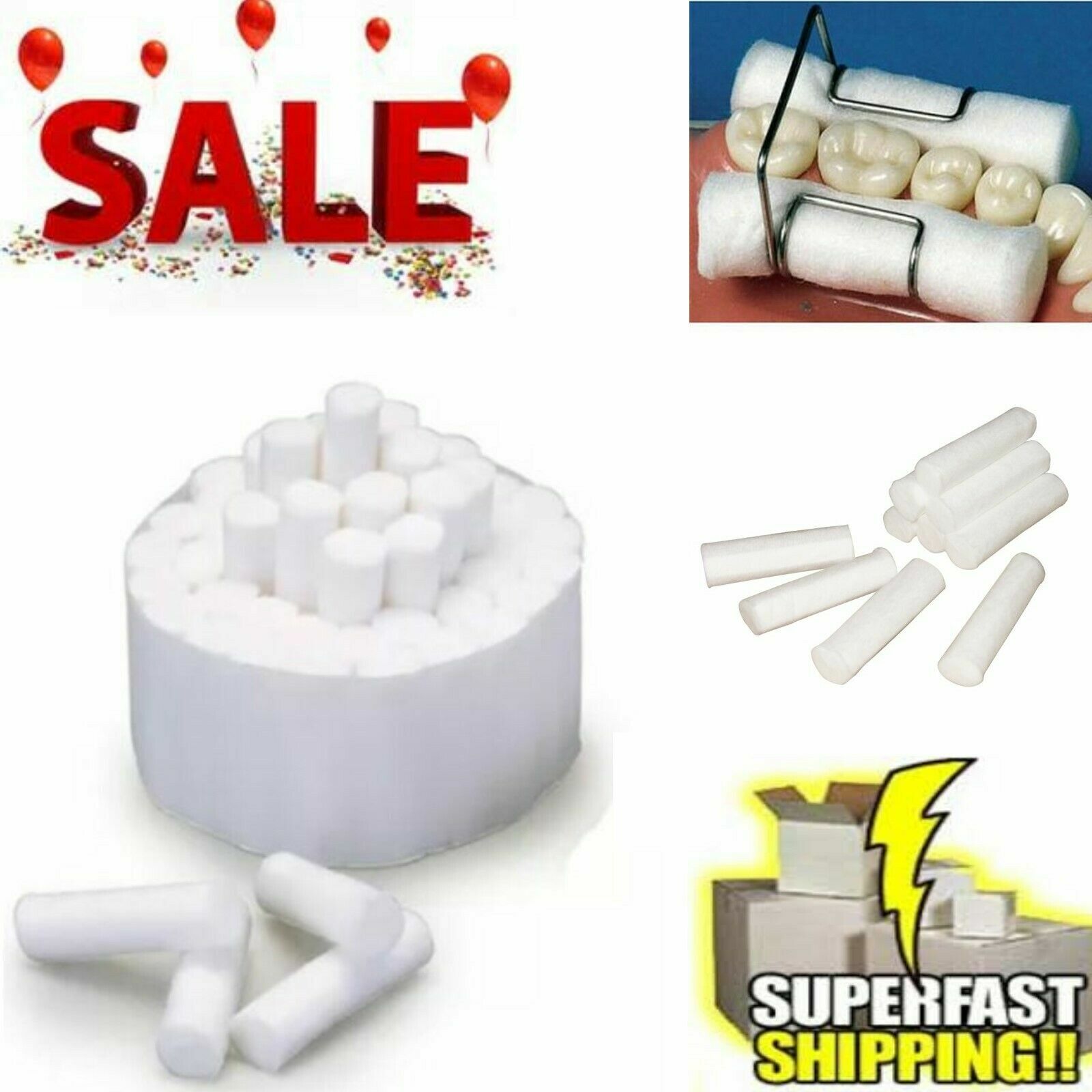 100 pcs Dental COTTON ROLLS #2 MEDIUM – US SELLER PREMIUM QUALITY