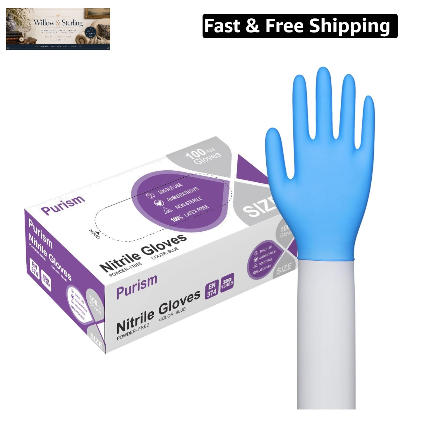 Nitrile Gloves 100Pcs 1000 Pcs Disposable Blue, Small/Medium/Large/XLarge, No…