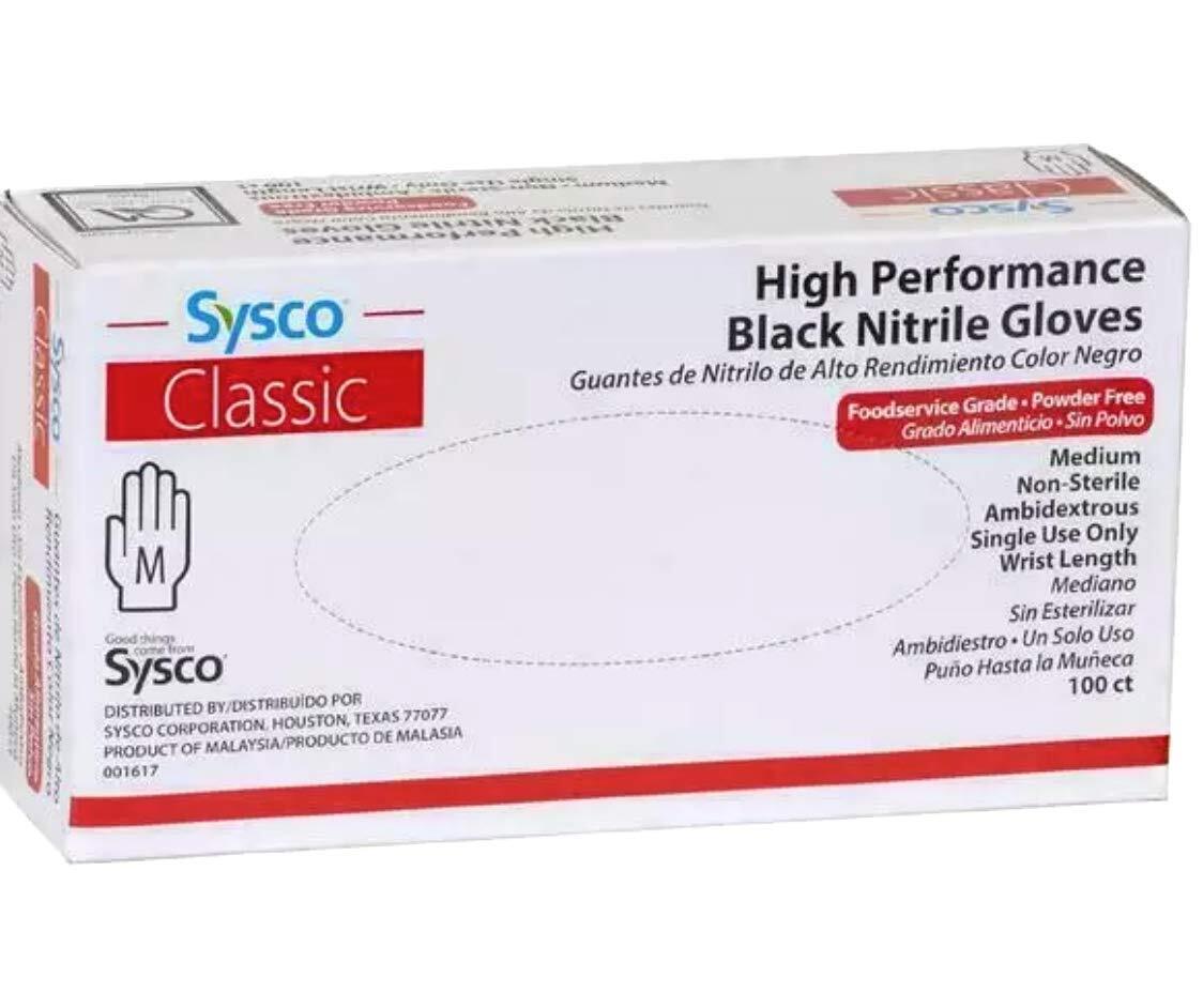 100 Count Black Nitrile Gloves Medium High Performance Food Service Mechanic Use