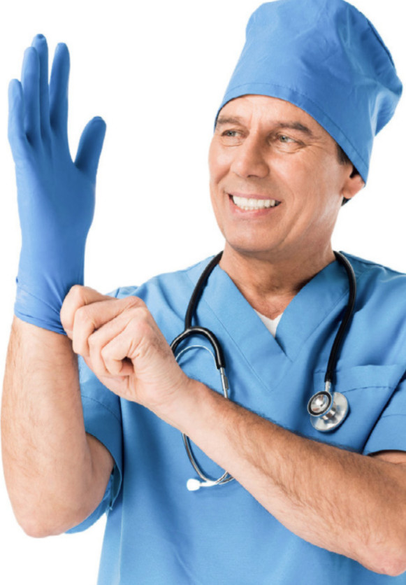Kingfa Blue Nitrile Medical Gloves FDA Powder &Latex Free Disposable 3 mil