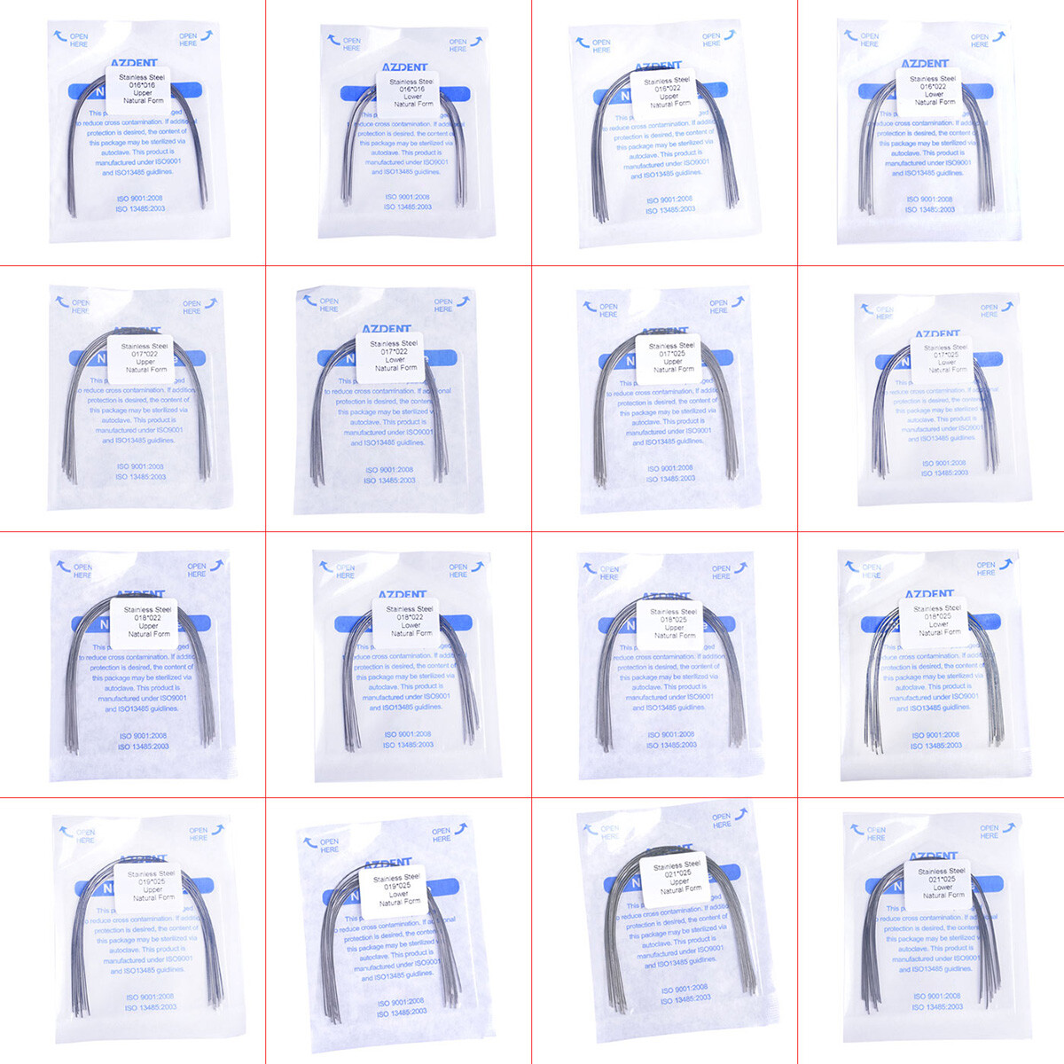 AZDENT Dental Orthodontic Rectangular Stainles Steel Arch Wire Ovoid/Nature Form