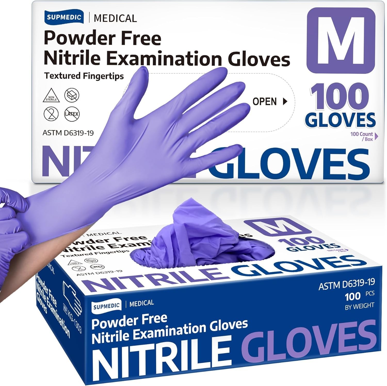 100 Ct Medical-Grade Soft Max Nitrile Disposable Gloves – Latex-Free, Food Safe