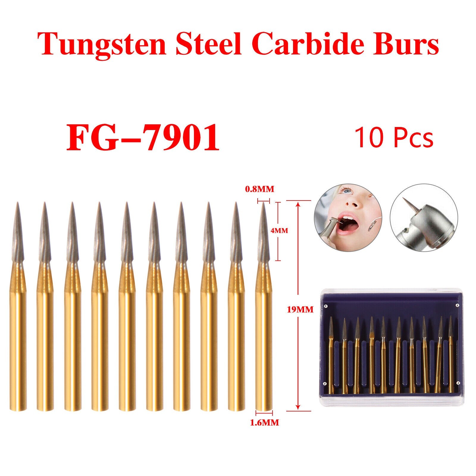 Dental Trimming & Finishing Burs Carbide FG 7901 /7902/7903 for High handpiece u