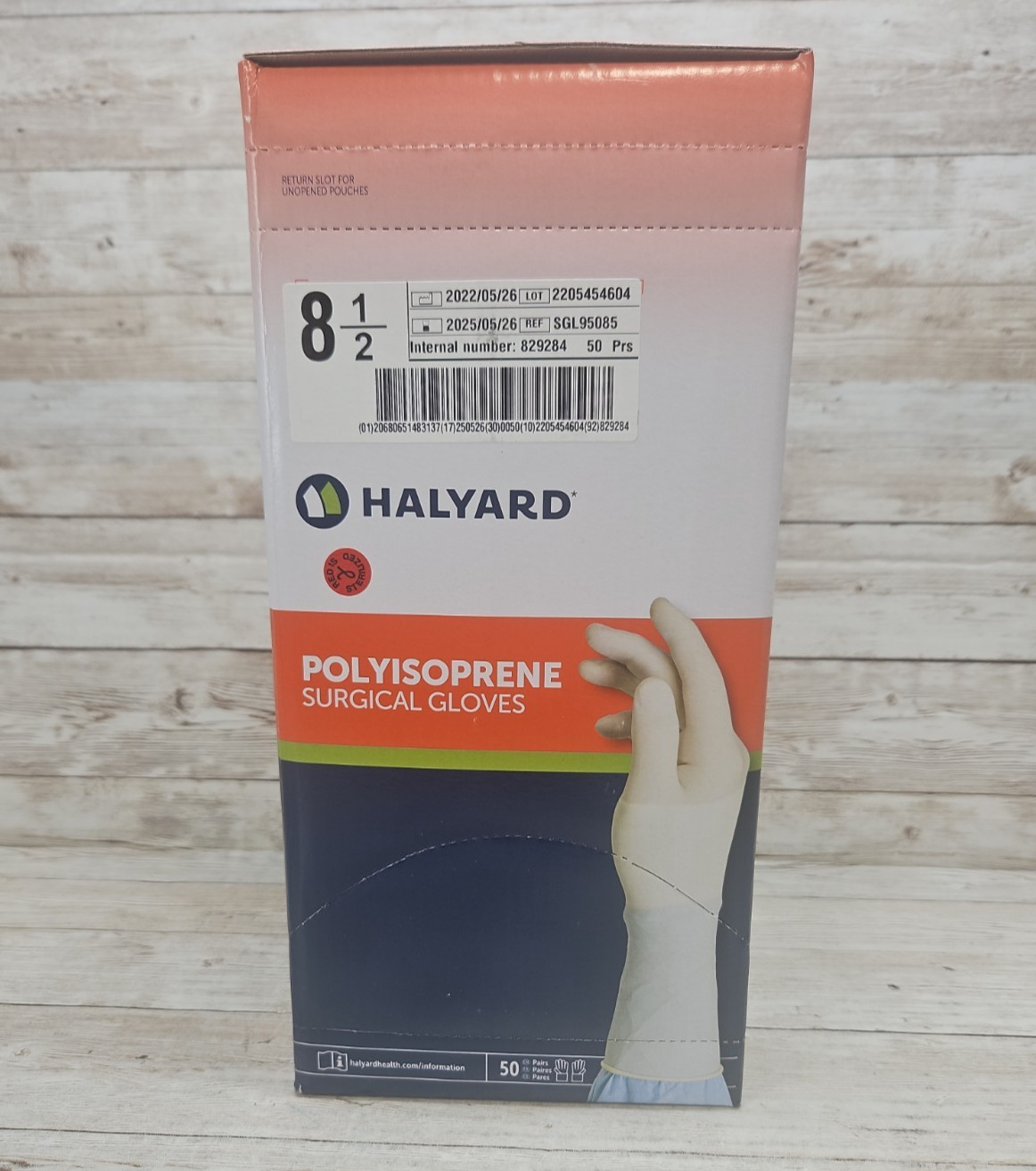 HALYARD Polyisoprene Surgical Gloves *1 Box 50 Pair* Size: 8.5 *See Date*5-25