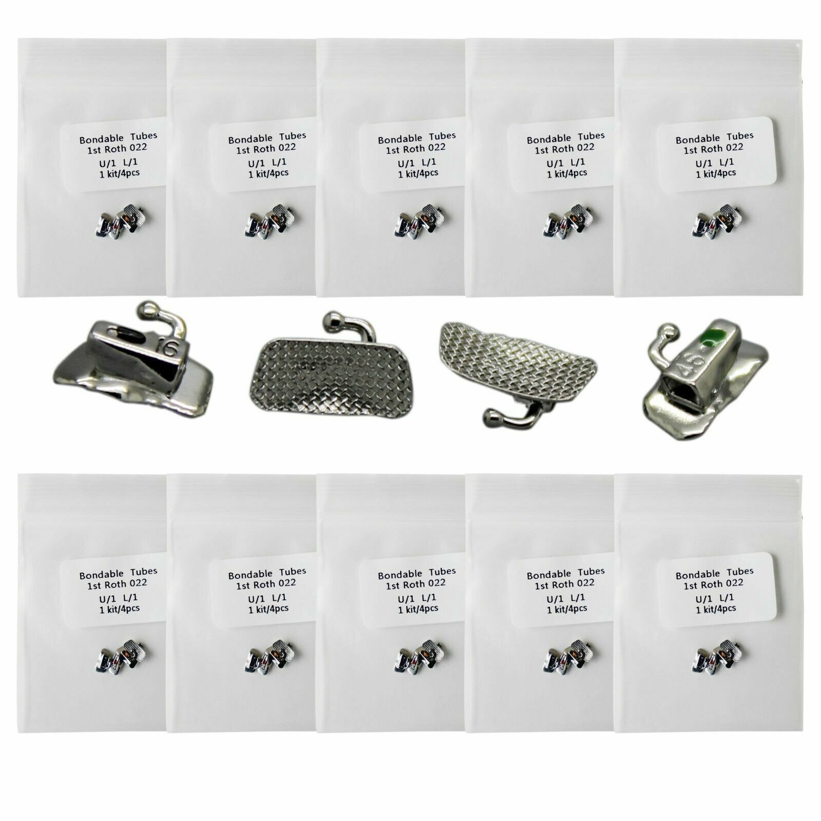 Dental Orthodontic Buccal Tubes Roth 022 1st/2nd Molar Bracket Brace Arch Wire